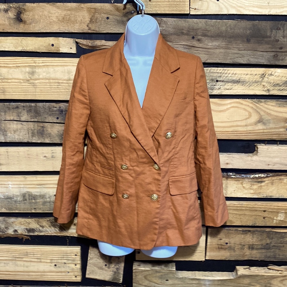 J. CREW Petite Bristol blazer in‎ stretch linen blend Size 6P